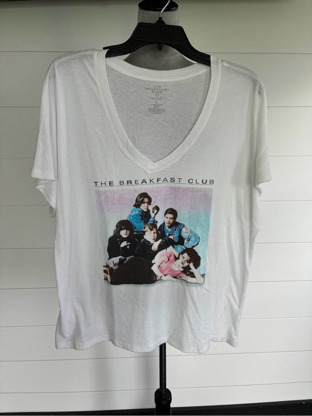 The Breakfast Club Iconic Detention Pose T-Shirt - White Sz L NWOT/0244